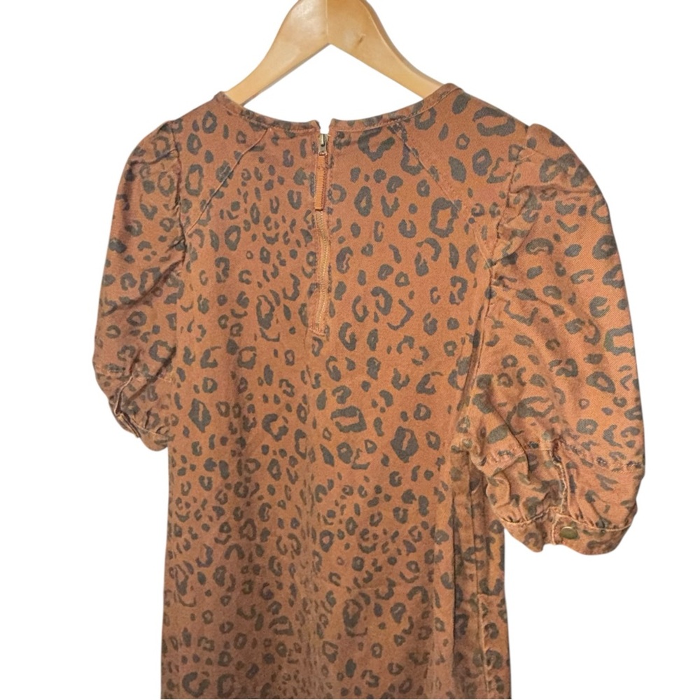 UNIVERSAL THREAD Leopard Denim Mini Puff Sleeves … - image 7